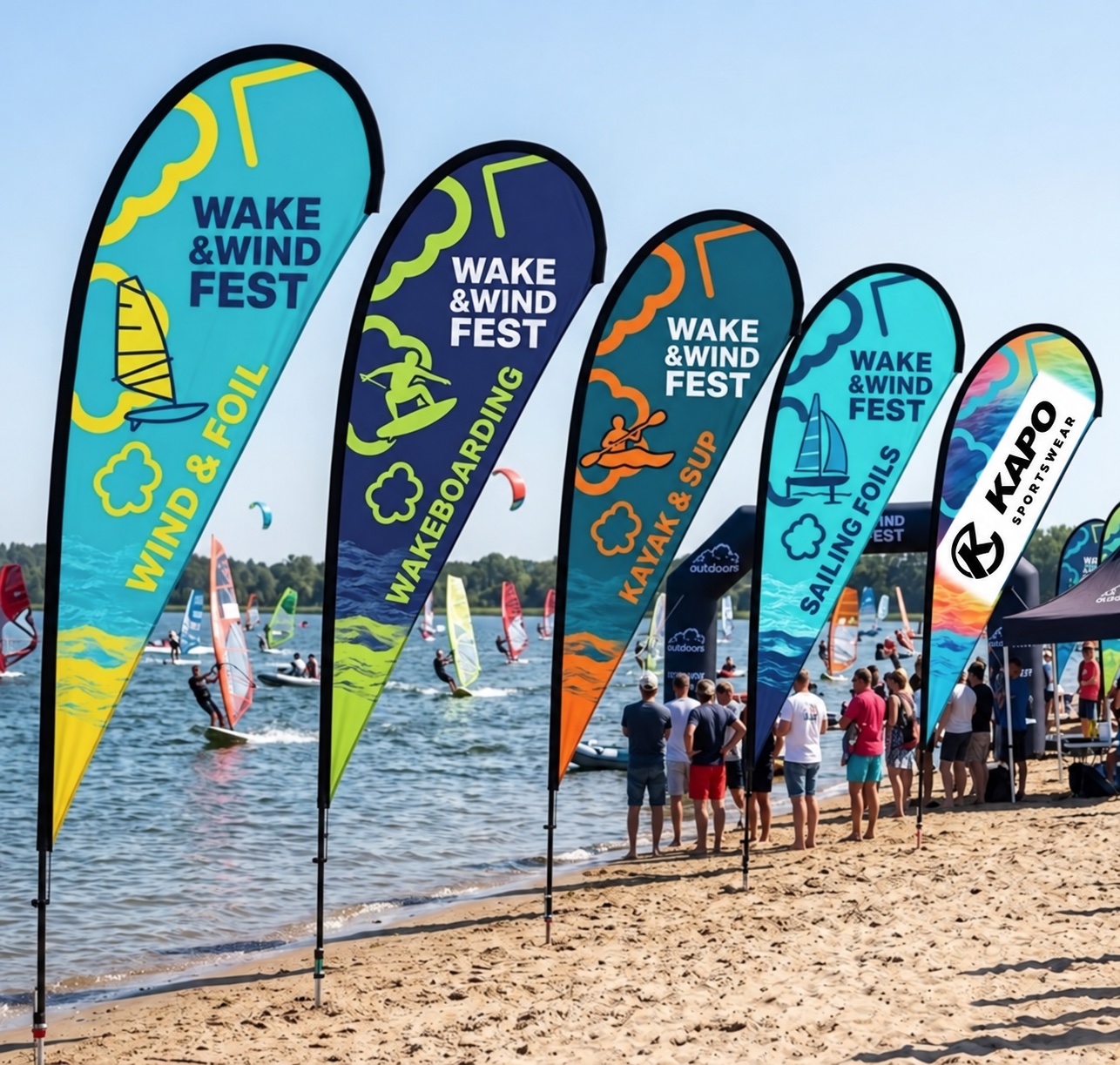 Bandiere personalizzate sulla spiaggia